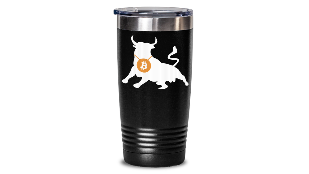 Bitcoin Bull Tumbler Crypto Travel Cup with BTC Investment Theme-image
