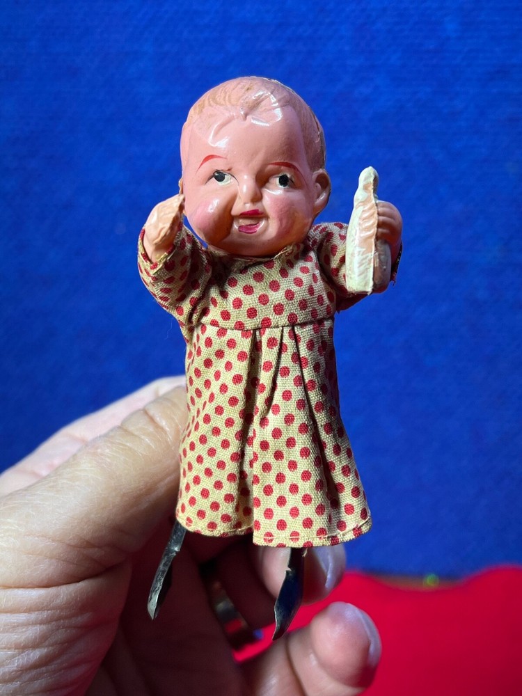 Vintage Wind-Up Baby Doll Celluloid & Tin  PP-8. **SEE VIEDO**