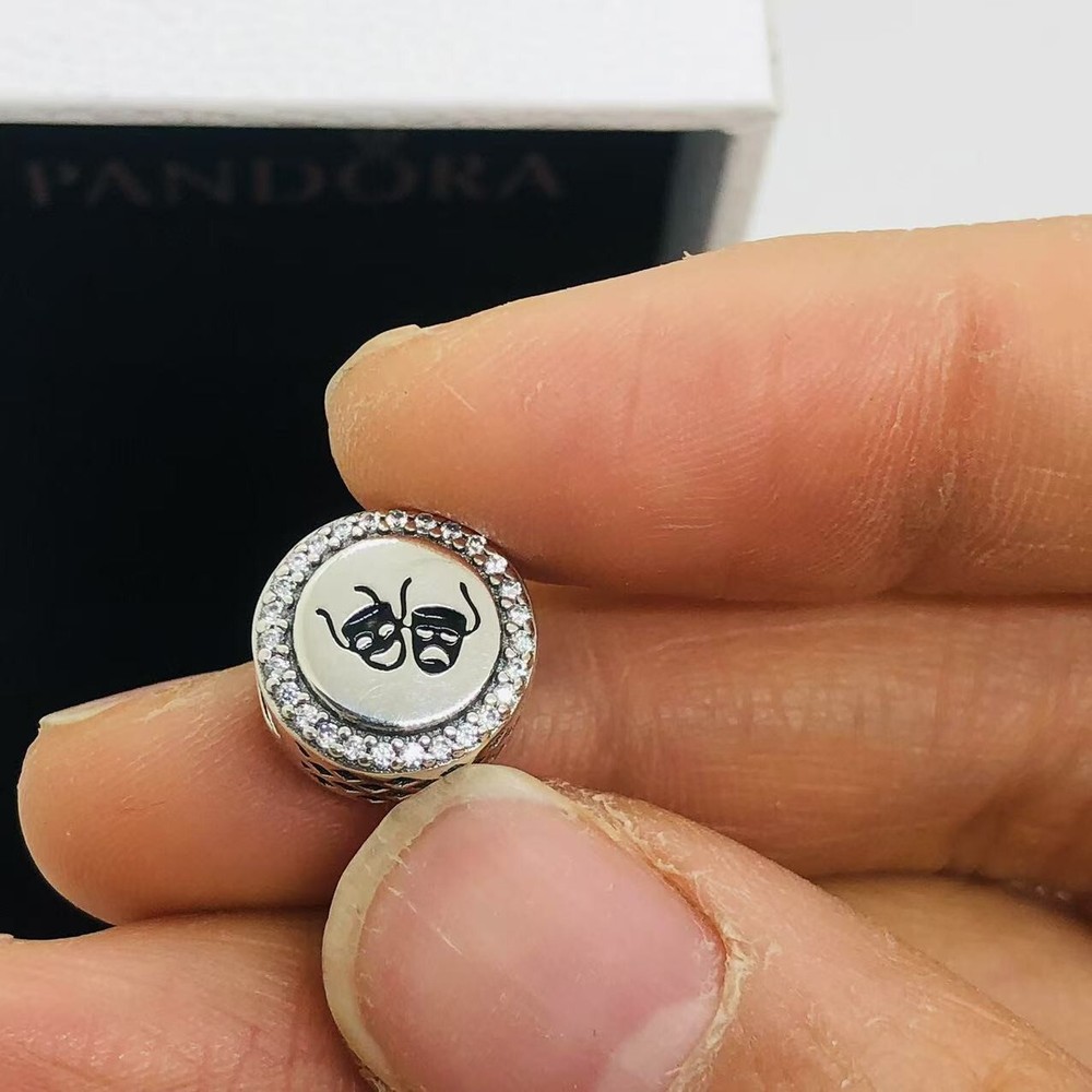 Pandora Sterling Silver Theater Mask Dangle Charm Jewelry S925