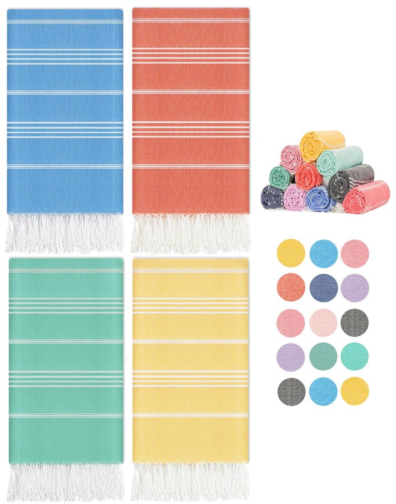 XL Turkish Beach Towel 4-Pack for Gym Camping Sand-Free