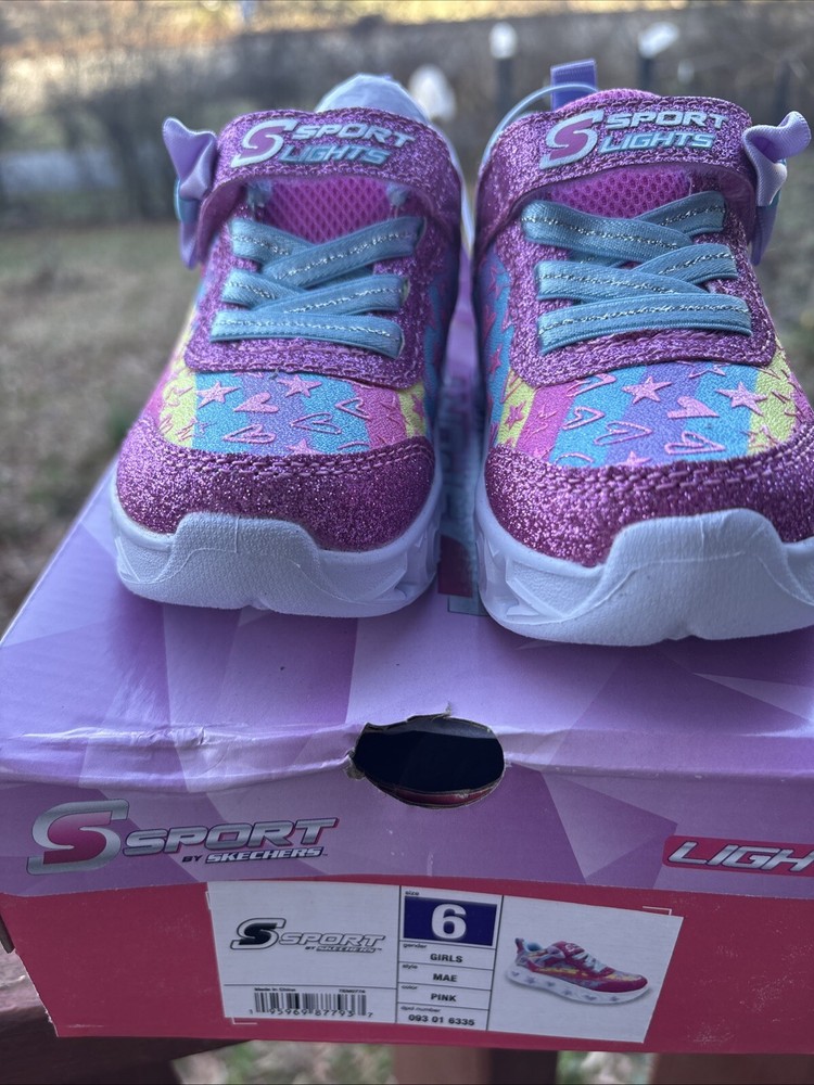 Skechers Girls Light Up Sneakers Pink Size 6