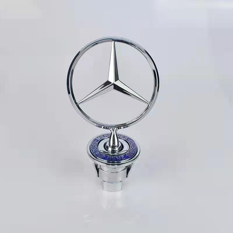 For Mercedes-Benz Front Hood Ornament Mounted Star Logo Badge Emblem C E S CLK