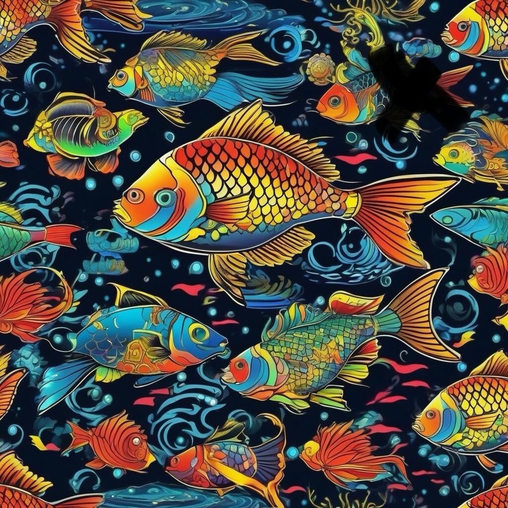 Colorful AL Fish Digital Wallpaper for Desktop Background-image