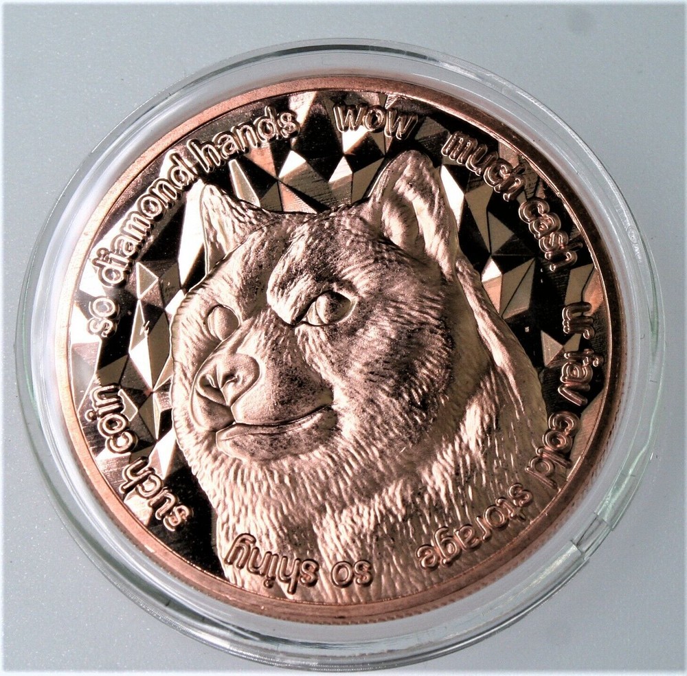 2021 1 oz COPPER DOGE Coin Cryptocurrency  SO WOW!-image