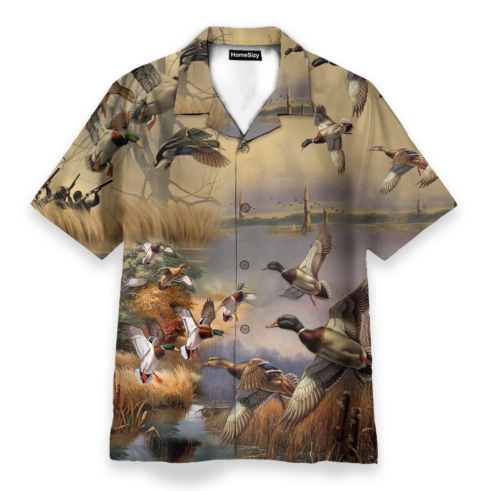 Duck Hunting Mens Buttons Up Shirts   Hawaiian Shirt