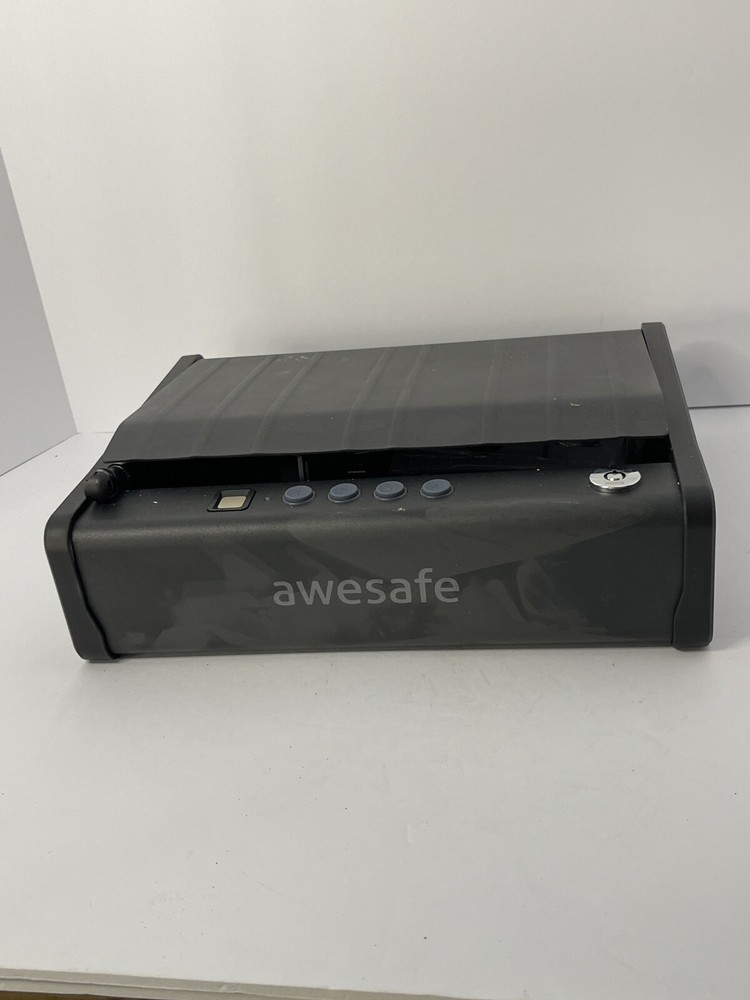 Biometric Fingerprint Gun Safe with Backup Keys in Black-image