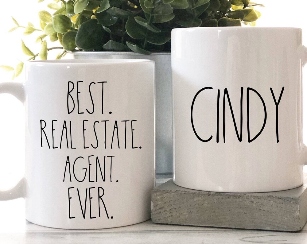 Personalized Real Estate Agent Gift Best Real Estate Agent Ever Mug Two Tone Mug
