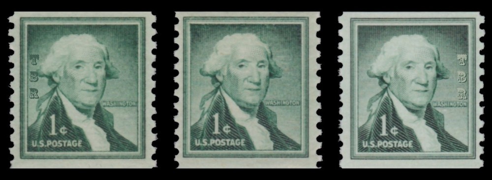1054 1054l 1054b George Washington 1c Liberty Issue Variety Set 3 MNH - Buy Now-image