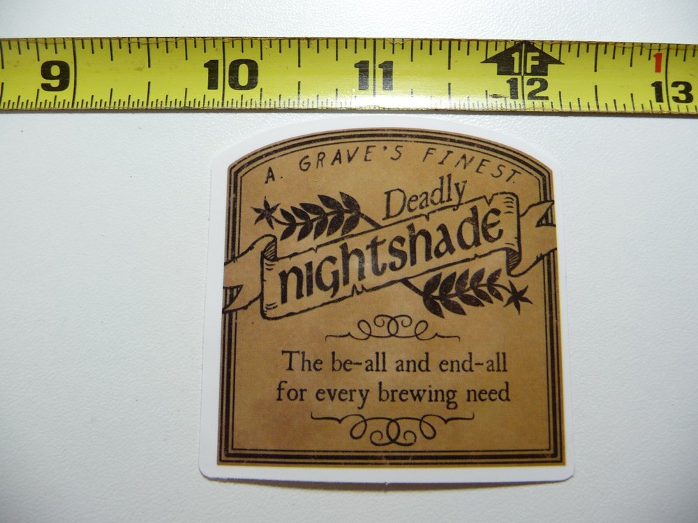 NIGHTSHADE DECAL STICKER WITCHCRAFT POTION SPELL WITCH GOTH LABEL FUNNY