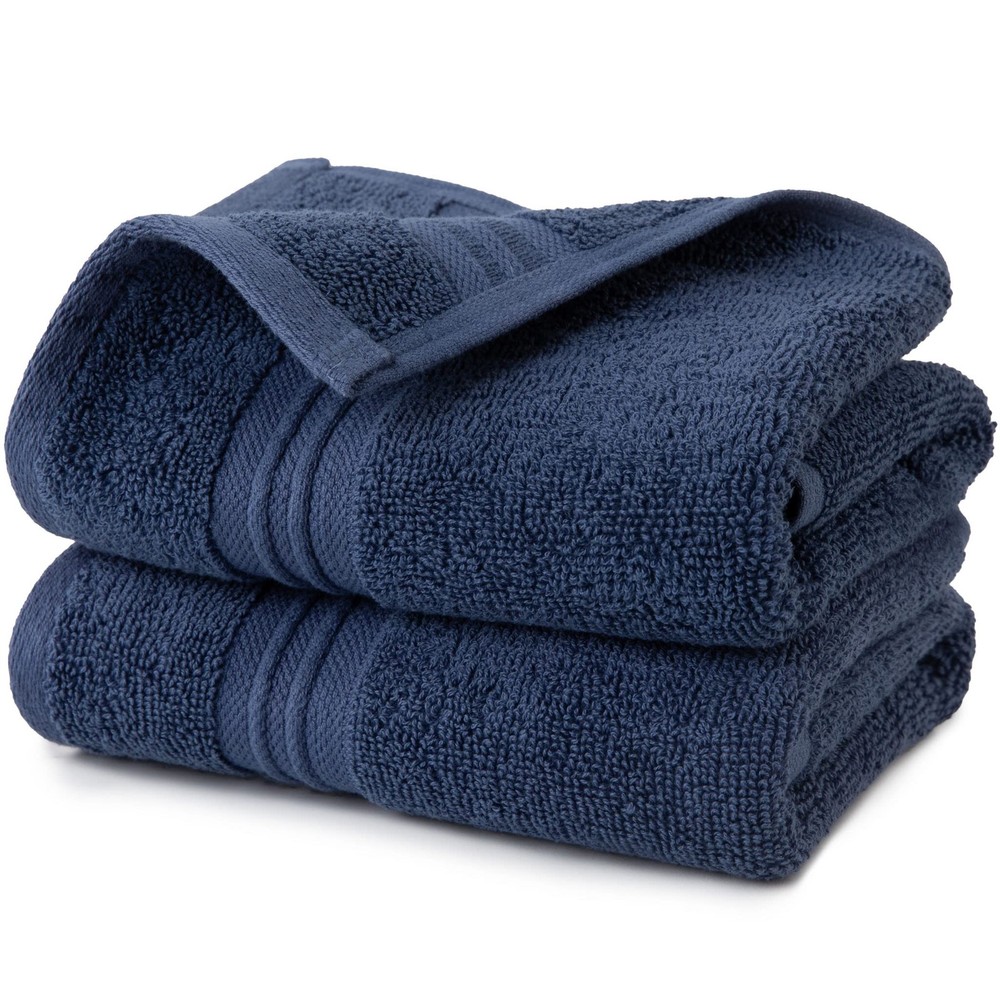 Sticky Toffee Blue Oeko-Tex Certified Cotton Hand Towels Set Soft Absorbent Bathroom Towels