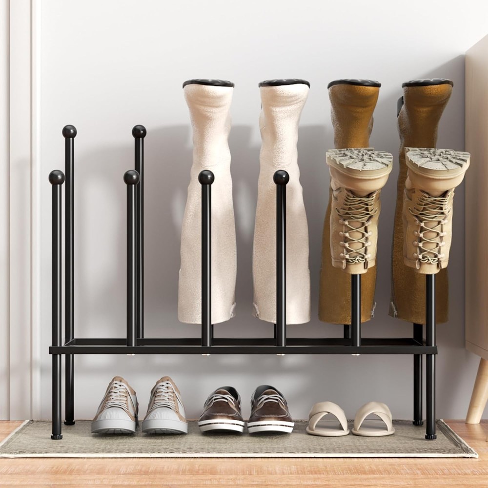 Black Metal Shoe Rack Organizer for Closet or Dorm - Free Shipping