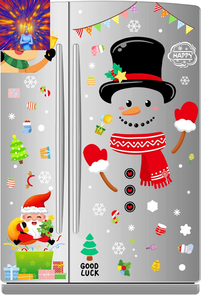 Snowman Refrigerator Magnets Set of 14, Christmas Decorations Snowman Refrigerat