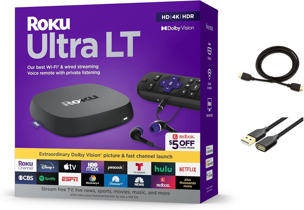 4K Ultra LT Streaming Device with HDR Dolby Vision Dual-Band Wi-Fi and Voice Remote