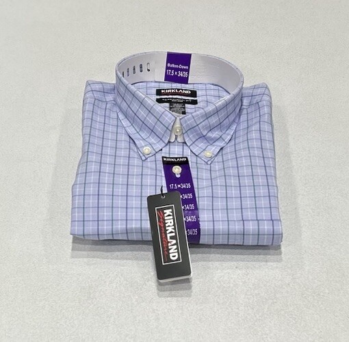 Kirkland Men's Traditional Fit Non-Iron Dress Shirt, Multicolor, 17.5-34/35