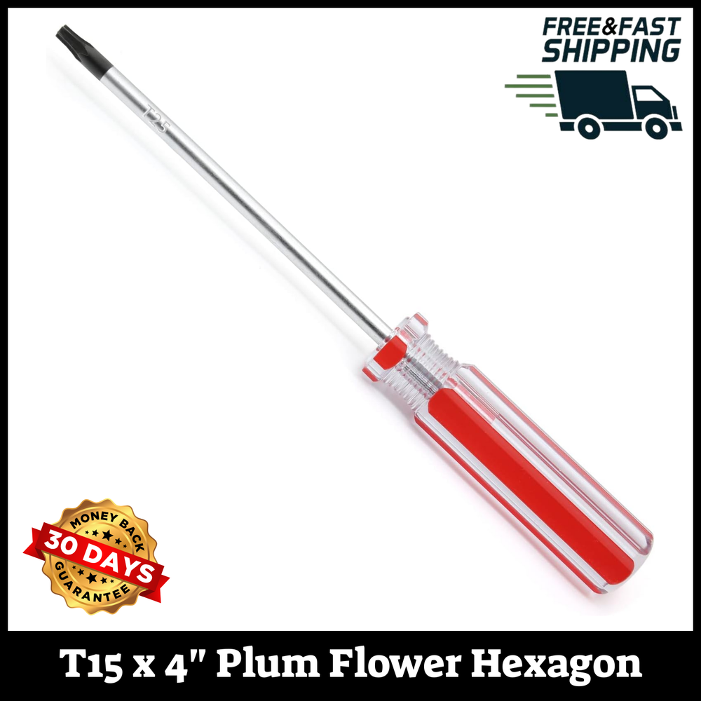 Magnetic T15 Torx Screwdriver 4 Inch with Non-Slip Ergonomic Handle