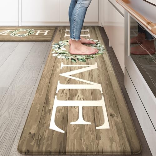 Cushioned Anti-Fatigue Farmhouse Kitchen Mats for Comfort and Style