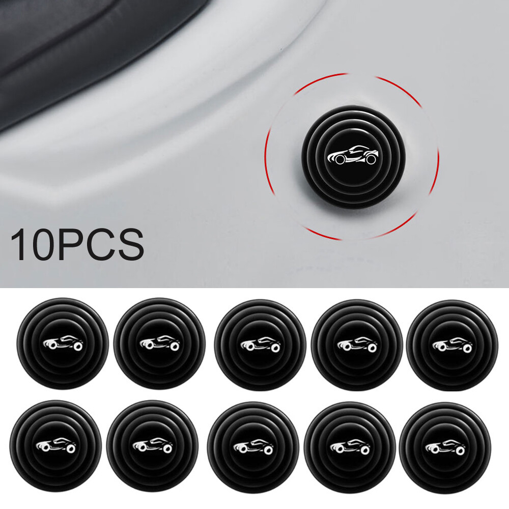 10PCS Car Door Anti-Shock Silicone Pad Shock Absorbing Gasket Accessories Black