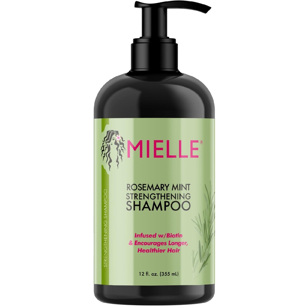 Mielle Organics Biotin-Infused Rosemary Mint Strengthening Shampoo for Deep Cleansing