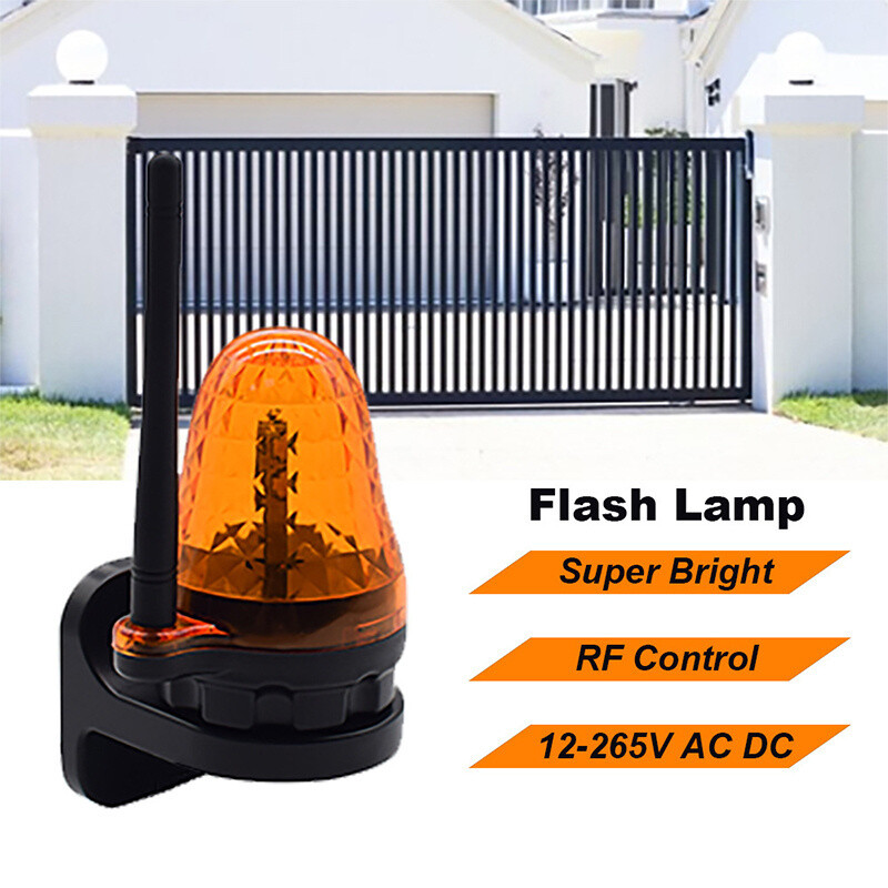 LED Warning Light For Sliding Gate Opener Alarm Lamp Signal Flash Light 12-265V