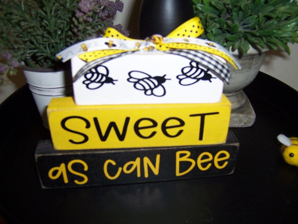 Sweet Bee Sign Farmhouse Tiered Tray Decor for Spring Summer Kitchen