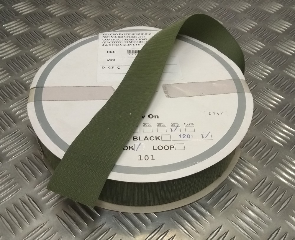 Genuine British Army Hook and Loop OD TRF / Badge Backing Strip Hook Side