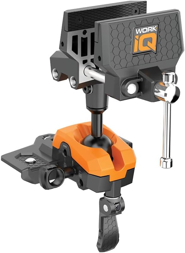 IQ Vise | 360° Articulating Bench Vise Made from Steel & Cast Aluminum W/ 8-Posi
