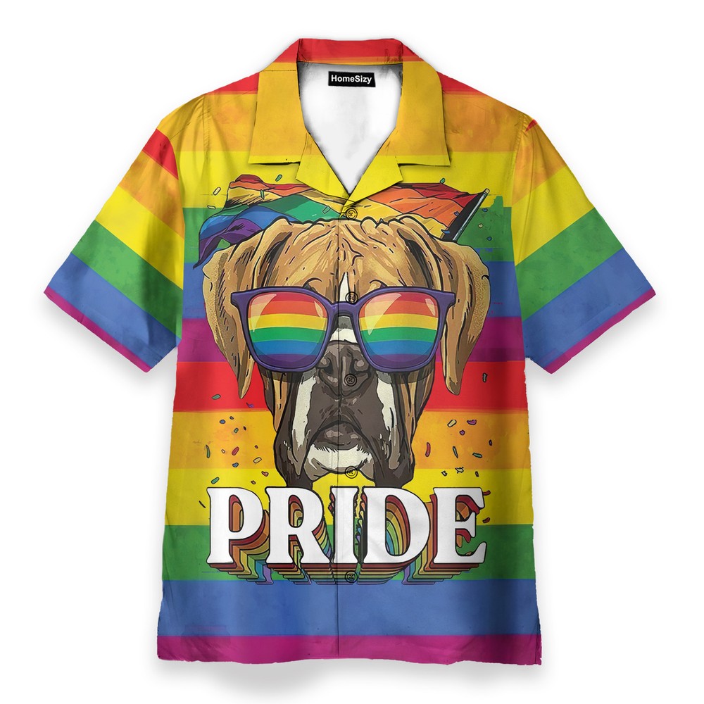 Lgbt Im Proud And So Is My Boxer   Hawaiian Shirt