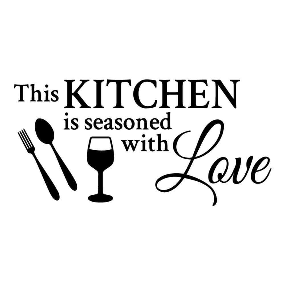 This Kitchen is Seasoned with Love Vinyl Wall Decal Home Decals Art Letters K...