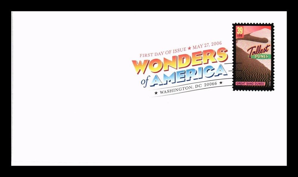 DR JIM STAMPS US COVER TALLEST DUNES WONDERS OF AMERICA FDC UNCACHETED