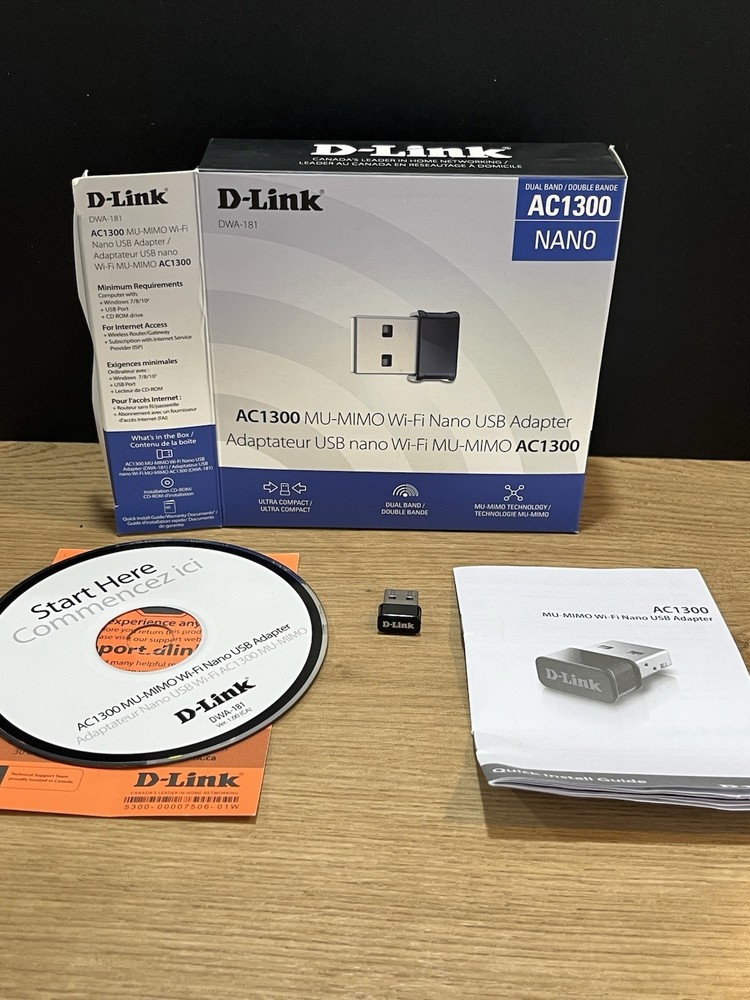 D-Link DWA-181-US AC1300 MU-MIMO Wi-Fi USB Adapter