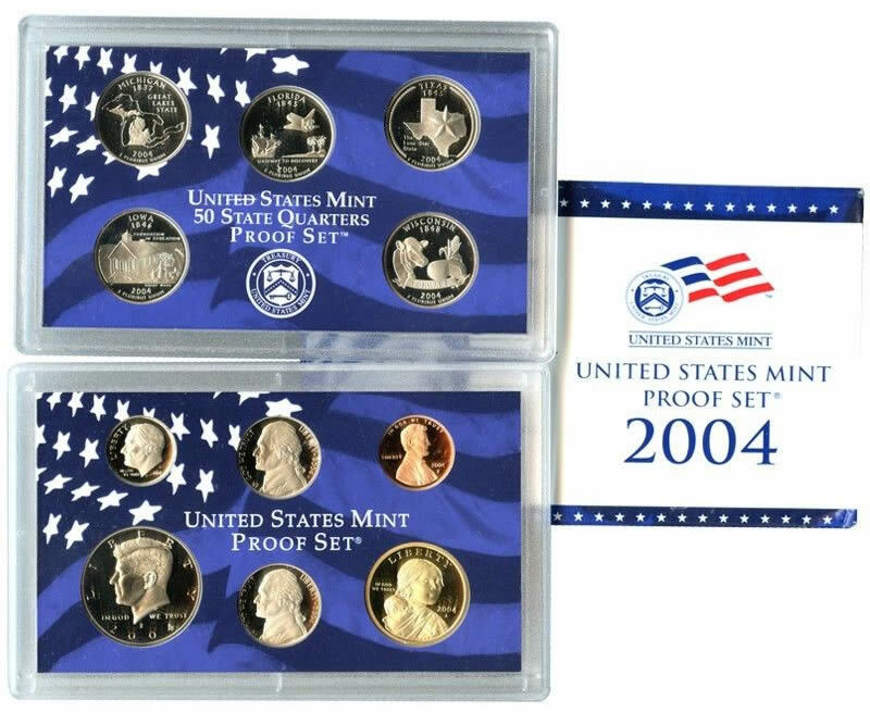 2004 US MINT PROOF SET W/ 50 STATE QUARTERS & COA!