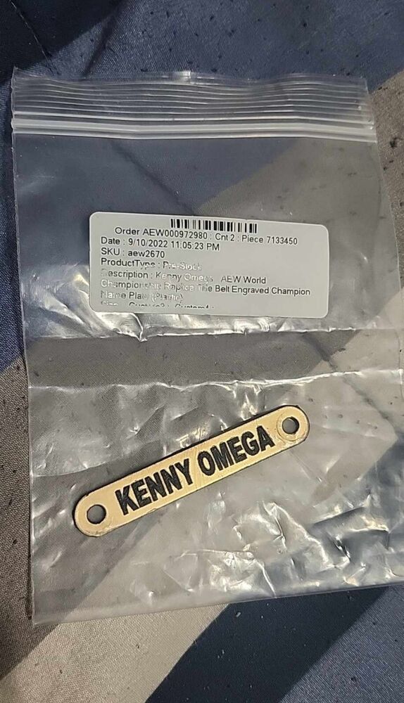 Kenny Omega Plastic Nameplate Fit For Only AEW World Championship Replica Belt