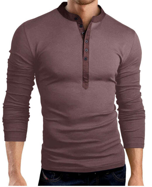 Long Sleeve V-Neck Slim T-Shirt Men Casual T-shirt