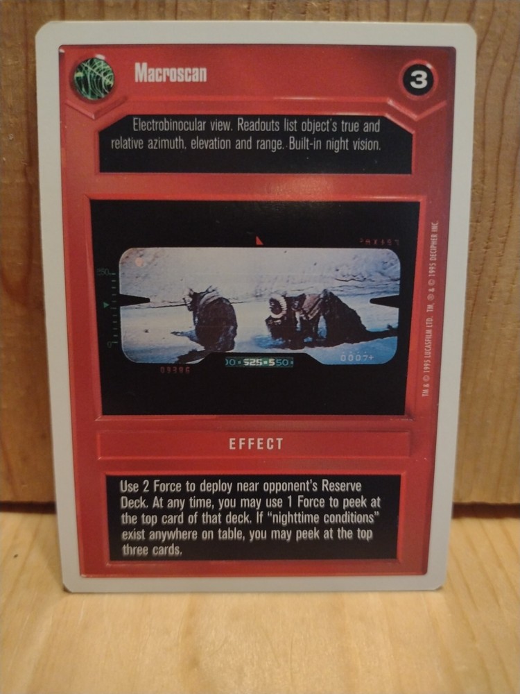 1995 Star Wars Card Game: EFFECT: MACROSCAN  white BORDER  MC9