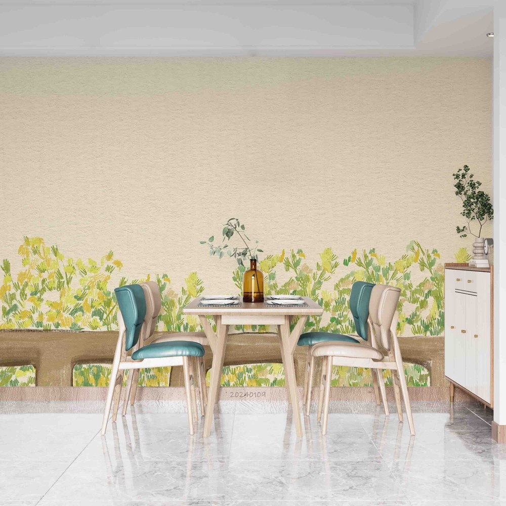 3D Yellow Floral Oil Painting Wall Murals Wallpaper Murals Wall Sticker