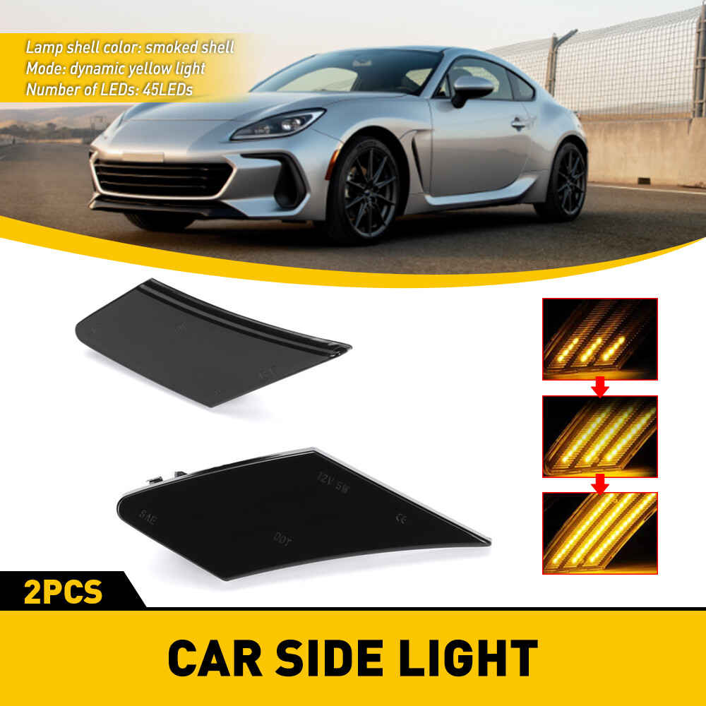 Amber Smoked LED Sequential Side Marker Light for Subaru Toyota