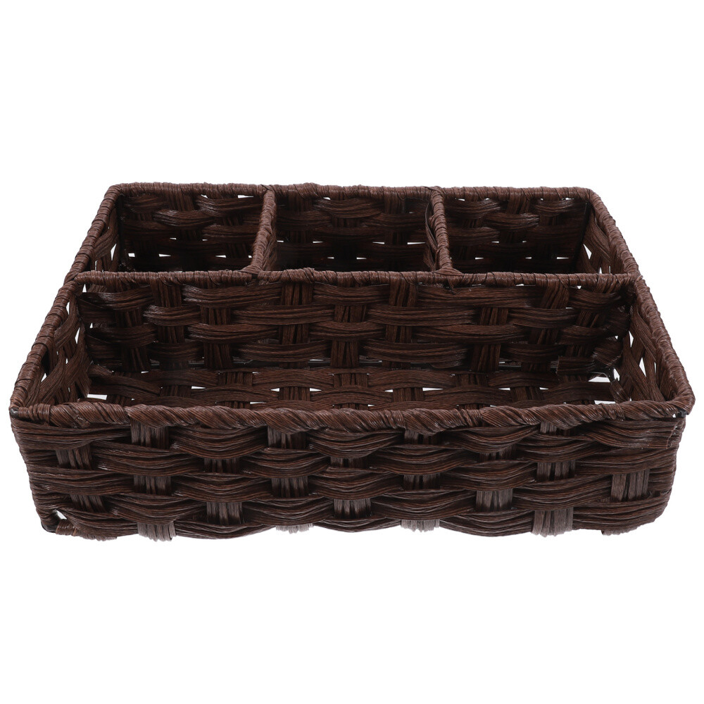 Desktop Finishing Basket Hand Woven Storage Bin Cubes Hamper
