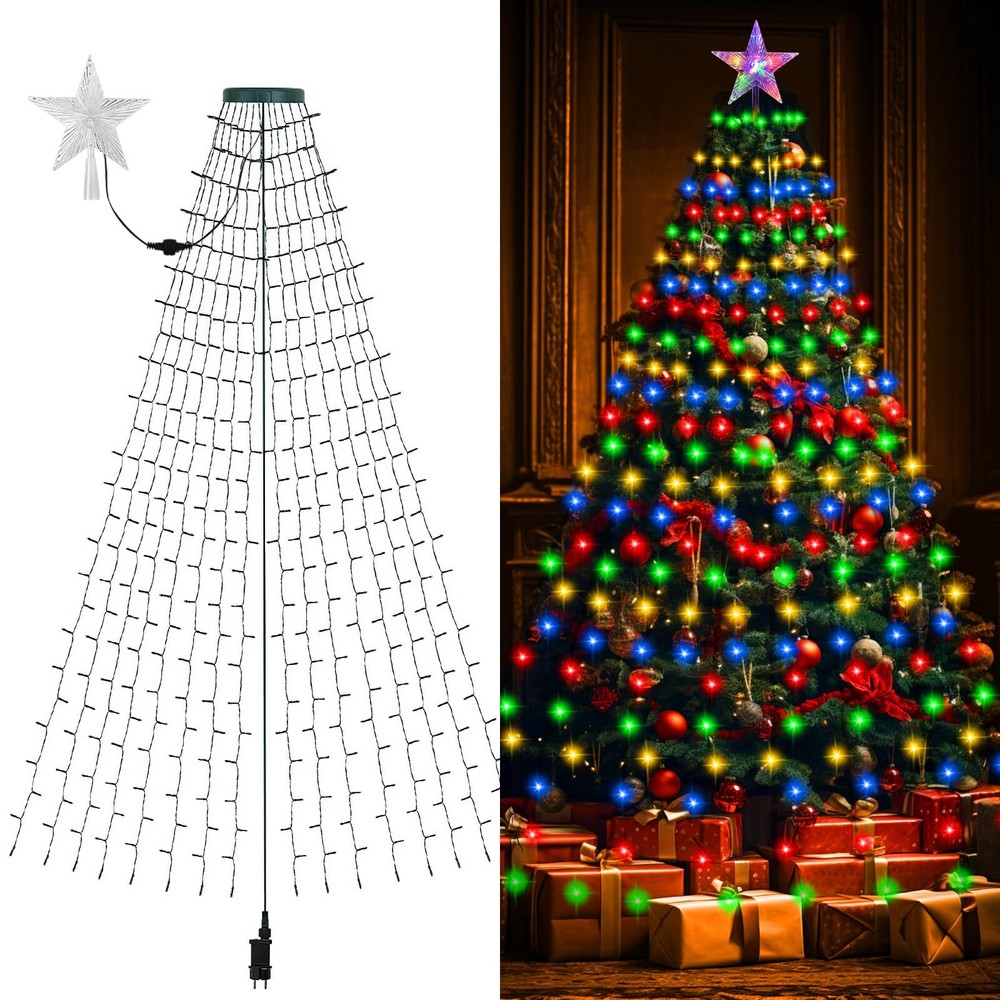 Christmas Tree Lights with Star - Christmas Lights Indoor 400led 6.6ft x 16 L...