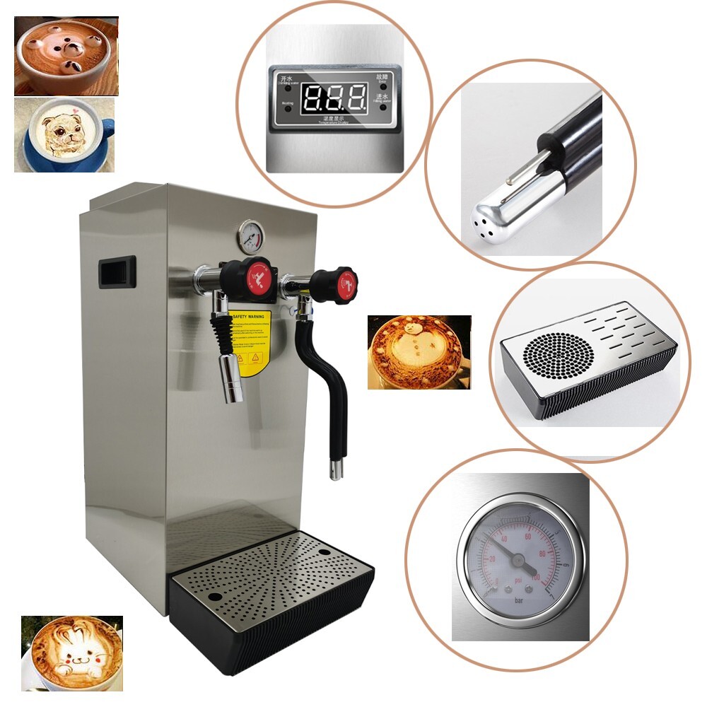10L 2200W Commercial Espresso Milk Foamer Steamer 220V