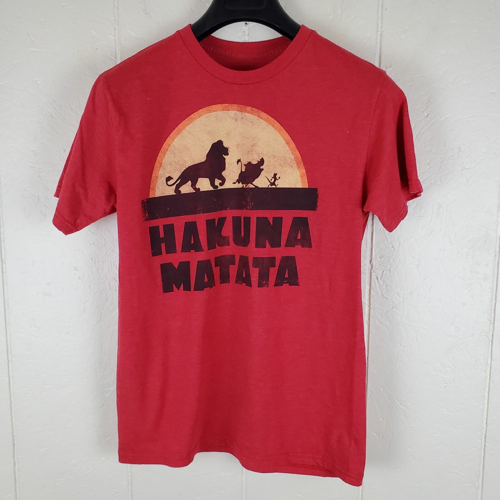 The Lion King Shirt Mens Medium Red Graphic Crew Neck Short Sleeve Stretch