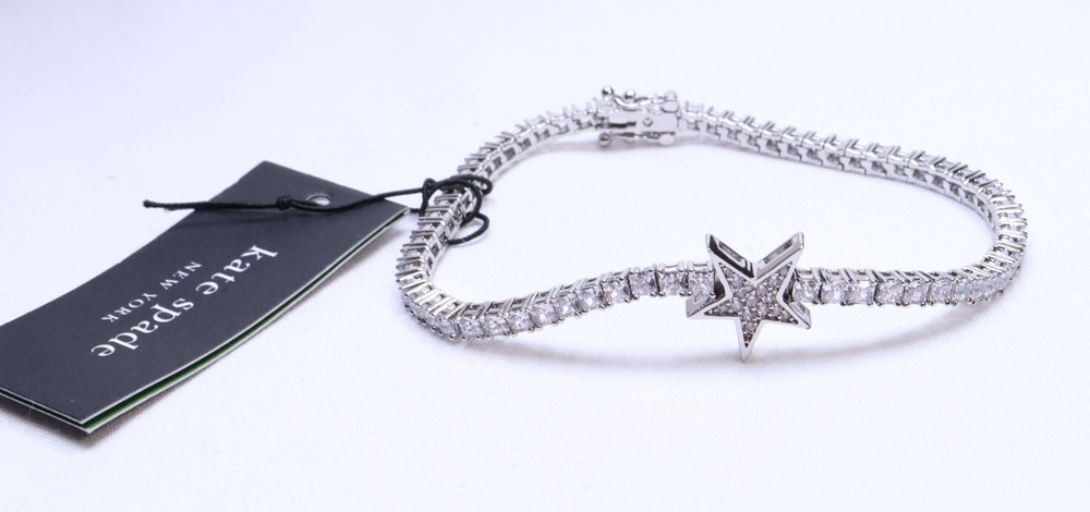 Kate Spade Silver Tone Cubic Zirconia You're A Star Bracelet $148 New
