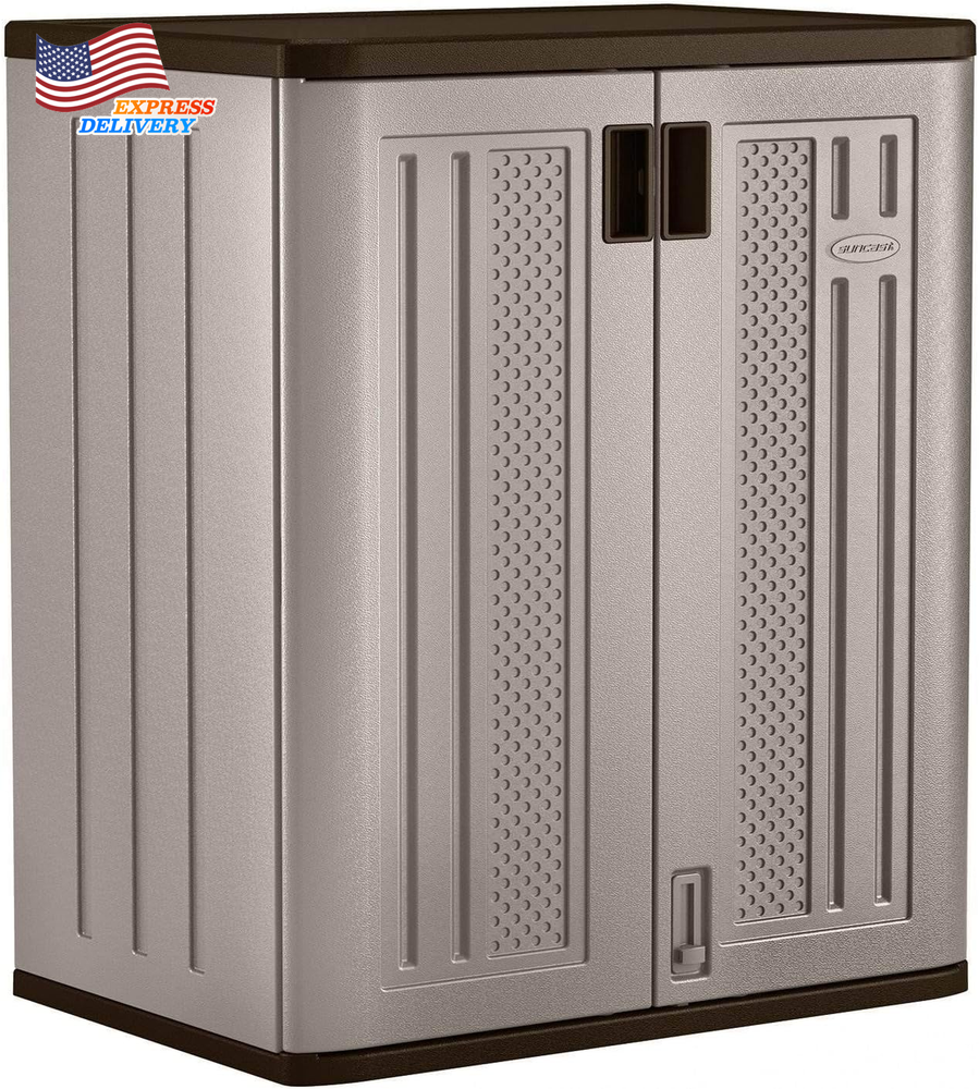 Base Storage Cabinet for Garage Organization 9 Cu. Ft. Capacity Platinum Metalli