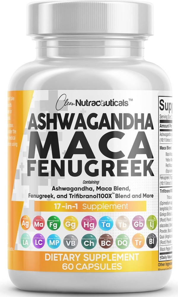 Ashwagandha 5000mg Maca Root 2000mg Fenugreek 3000mg Supplement with Tongkat ...