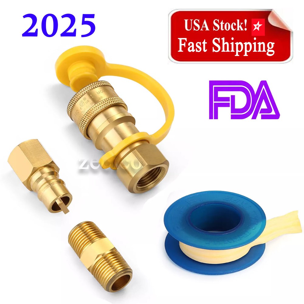 LP Quick Connect Fittings BBQ Grill Adapter 3/8 Inch Propane Hose Adapter 4pcs