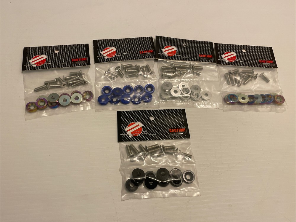 JDM Aluminum Fender Washer Kit with 10PC Bumper Bolts for Engine Dress Up-image