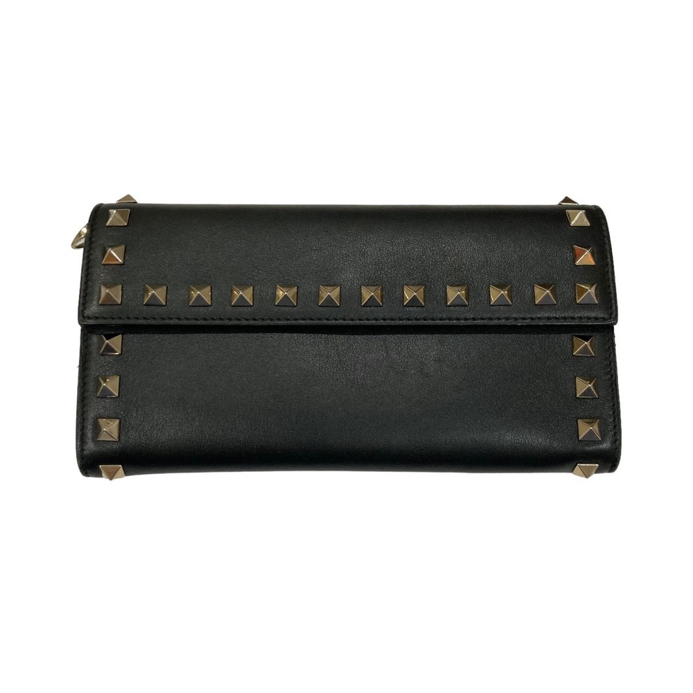 Valentino Rockstud K 225 Black Long Leather Wallet