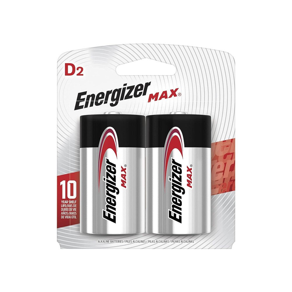 Energizer MAX D Batteries D Cell Alkaline Lithium Batteries 2ct (6 Pack)