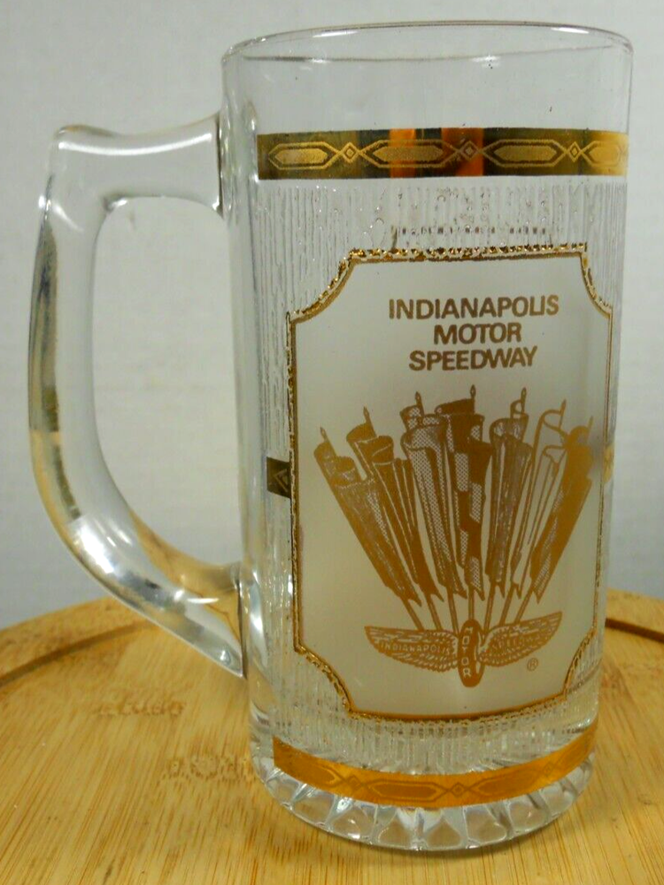 Indianapolis Motor Speedway NASCAR 22k Gold Culver Glass Beer Mug