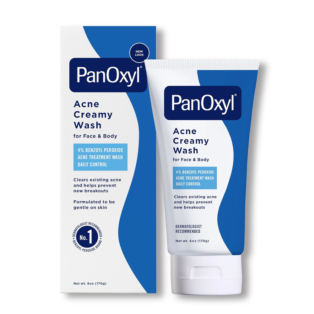 Benzoyl Peroxide Acne Wash 4% - Hydrating Creamy Cleanser 6 oz