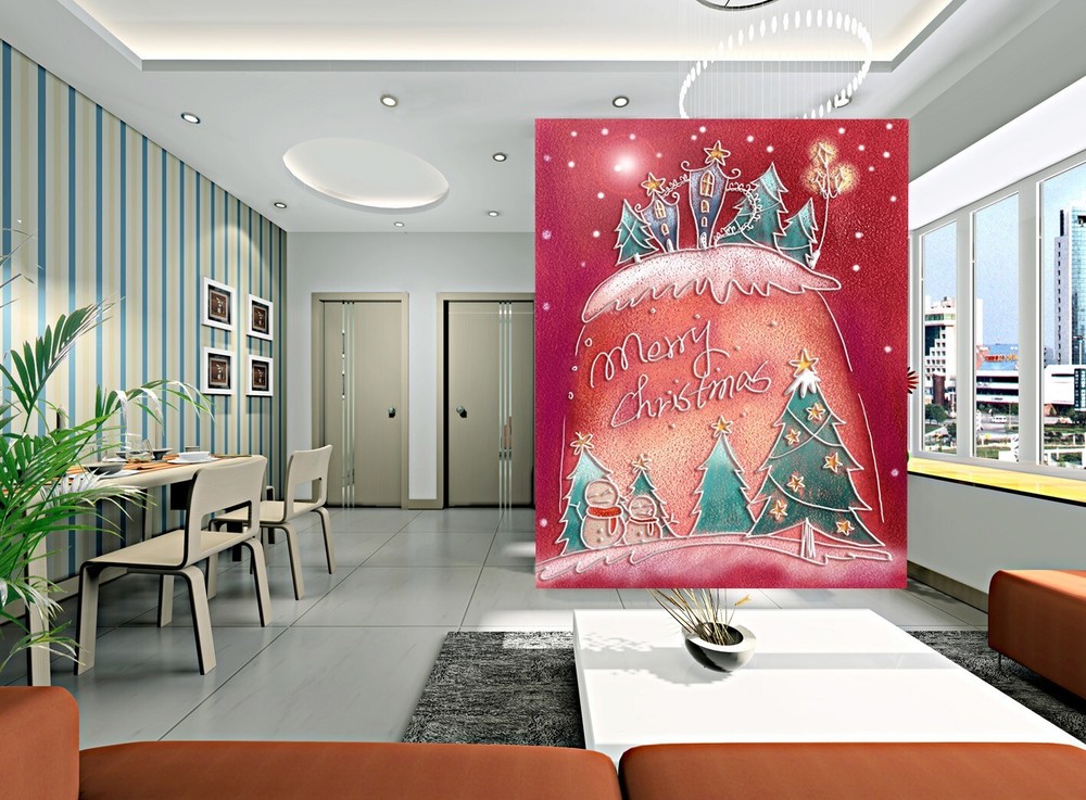 3D Christmas Cake Wallpaper Self-Adhesive Removable Wall Mural ZHUA10229 Ann 24